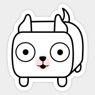 Pit Bull Loaf - White Pitbull with Cropped Ears Sticker